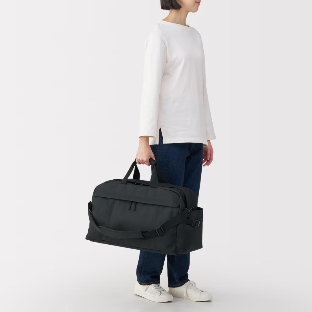 無印良品 MUJI 撥水ボストンバッグ 黒