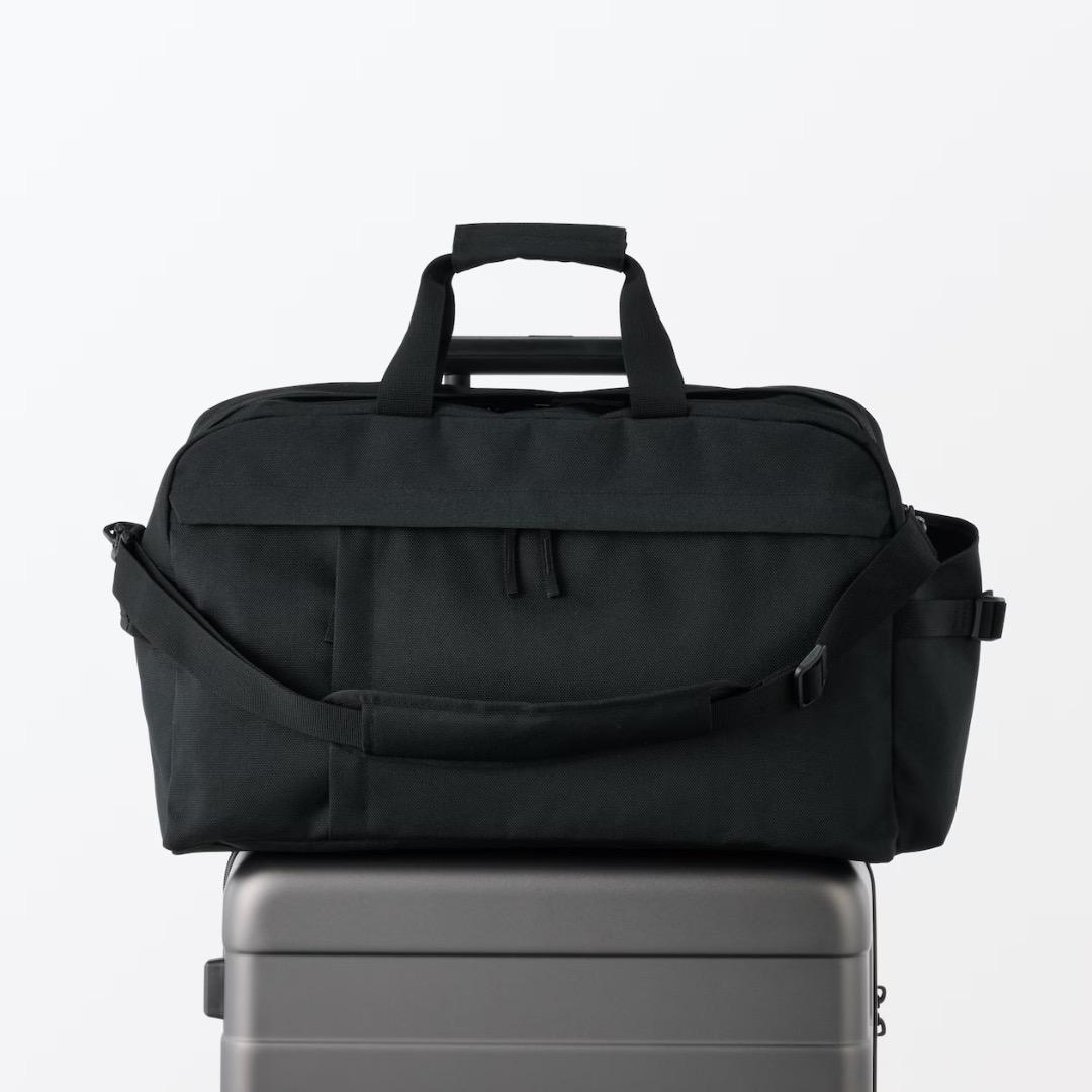 無印良品 MUJI 撥水ボストンバッグ 黒