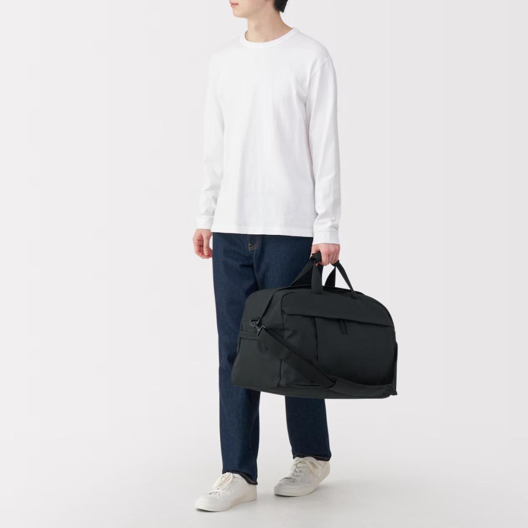 無印良品 MUJI 撥水ボストンバッグ 黒