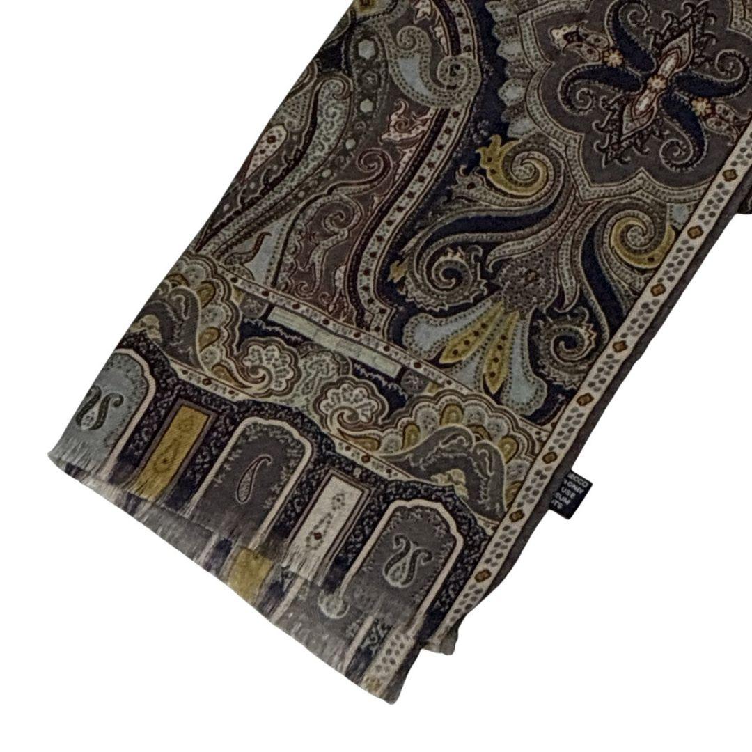 極美品✨ETRO エトロ シルク混 イタリア ペイズリー 大判ストール スカーフ