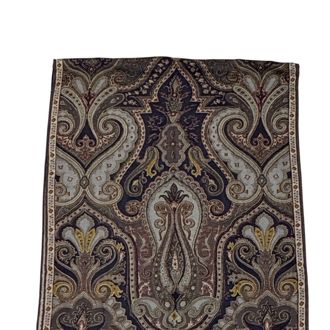 極美品✨ETRO エトロ シルク混 イタリア ペイズリー 大判ストール スカーフ