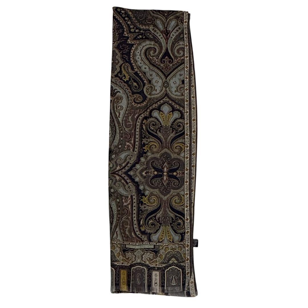 極美品✨ETRO エトロ シルク混 イタリア ペイズリー 大判ストール スカーフ