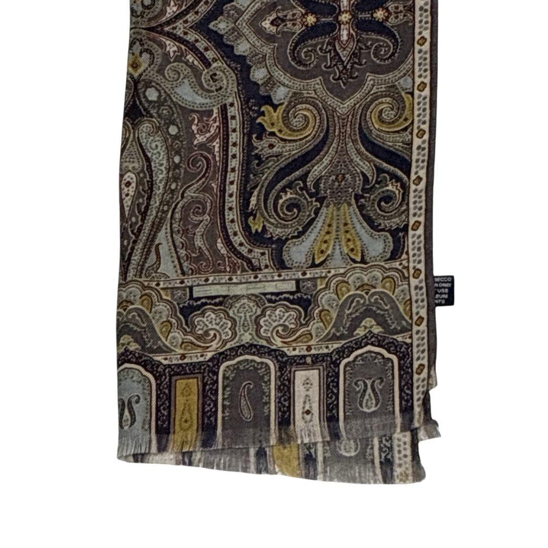 極美品✨ETRO エトロ シルク混 イタリア ペイズリー 大判ストール スカーフ