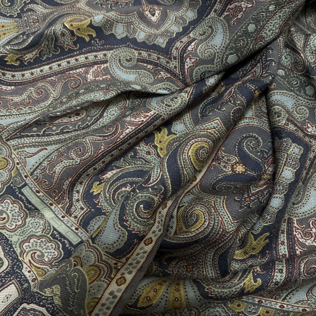 極美品✨ETRO エトロ シルク混 イタリア ペイズリー 大判ストール スカーフ