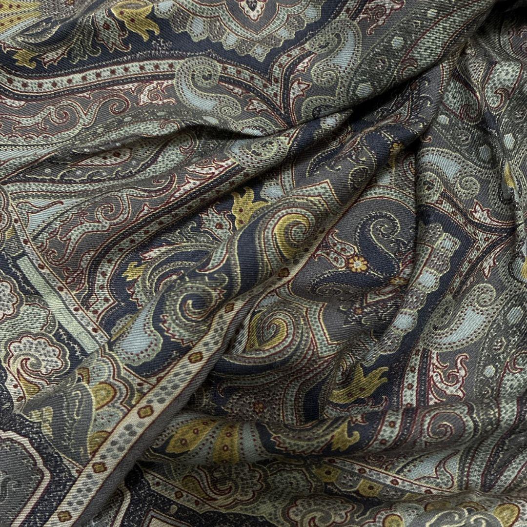 極美品✨ETRO エトロ シルク混 イタリア ペイズリー 大判ストール スカーフ