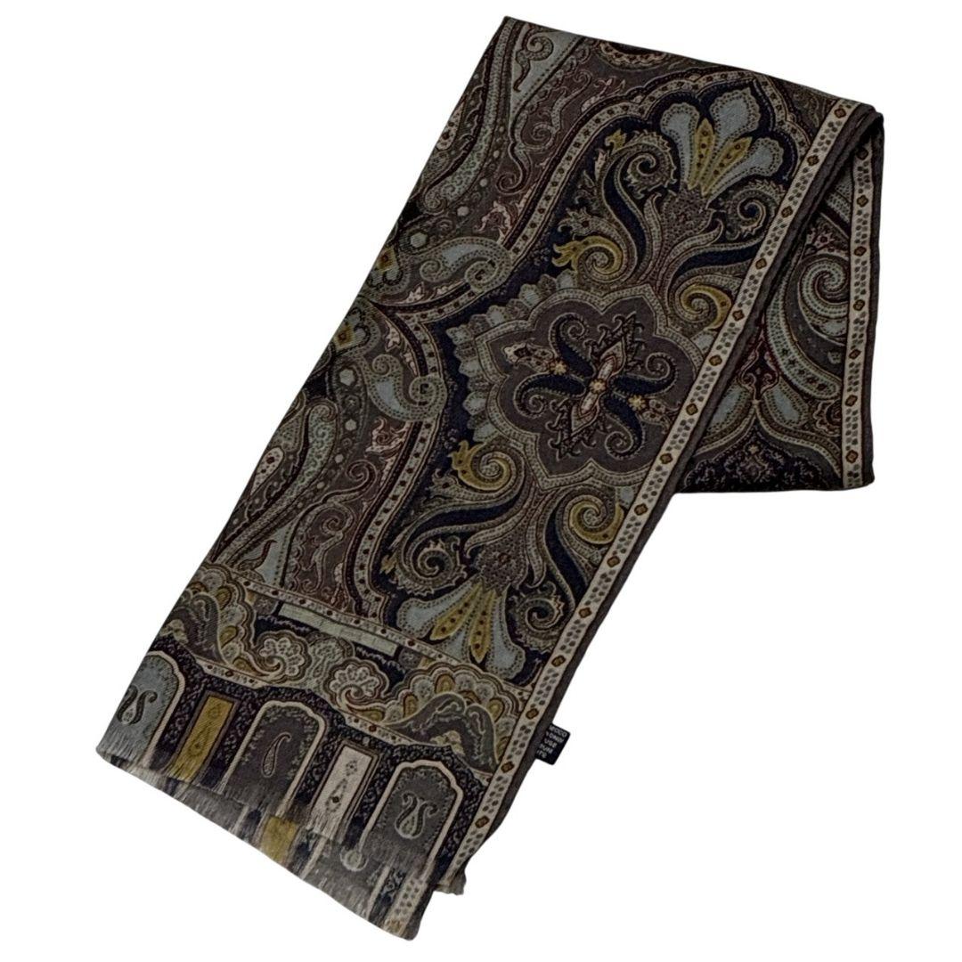 極美品✨ETRO エトロ シルク混 イタリア ペイズリー 大判ストール スカーフ