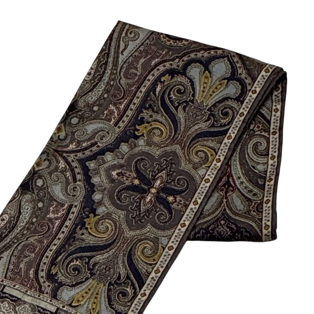 極美品✨ETRO エトロ シルク混 イタリア ペイズリー 大判ストール スカーフ