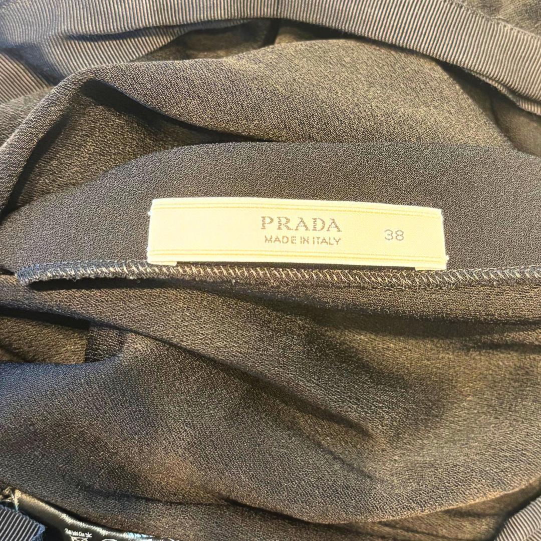 【美品】プラダ ノースリーブワンピース 38 ブラック