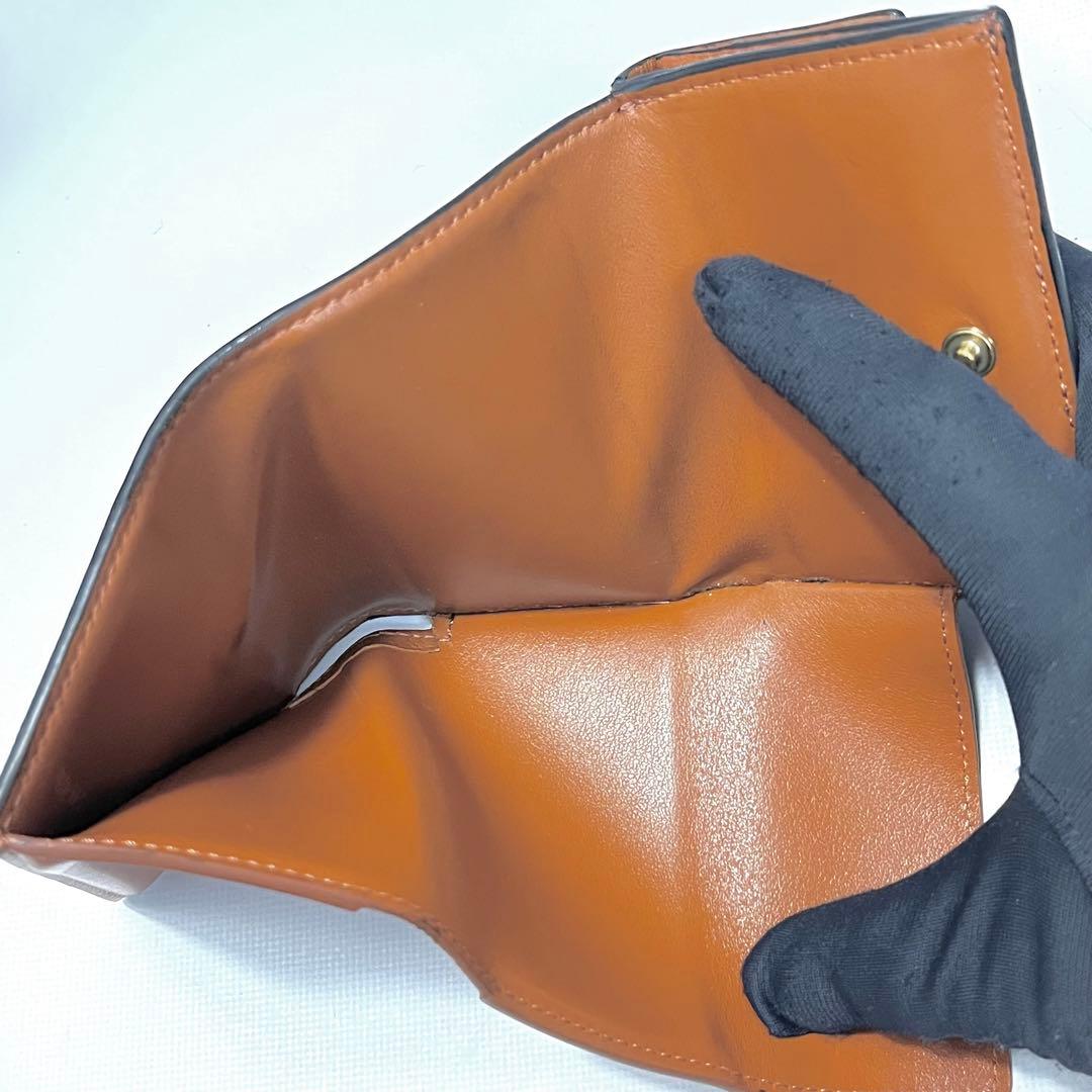 希少✨セリーヌ 三つ折り財布 トリオンフ レザー モノグラム PVC ブラウン