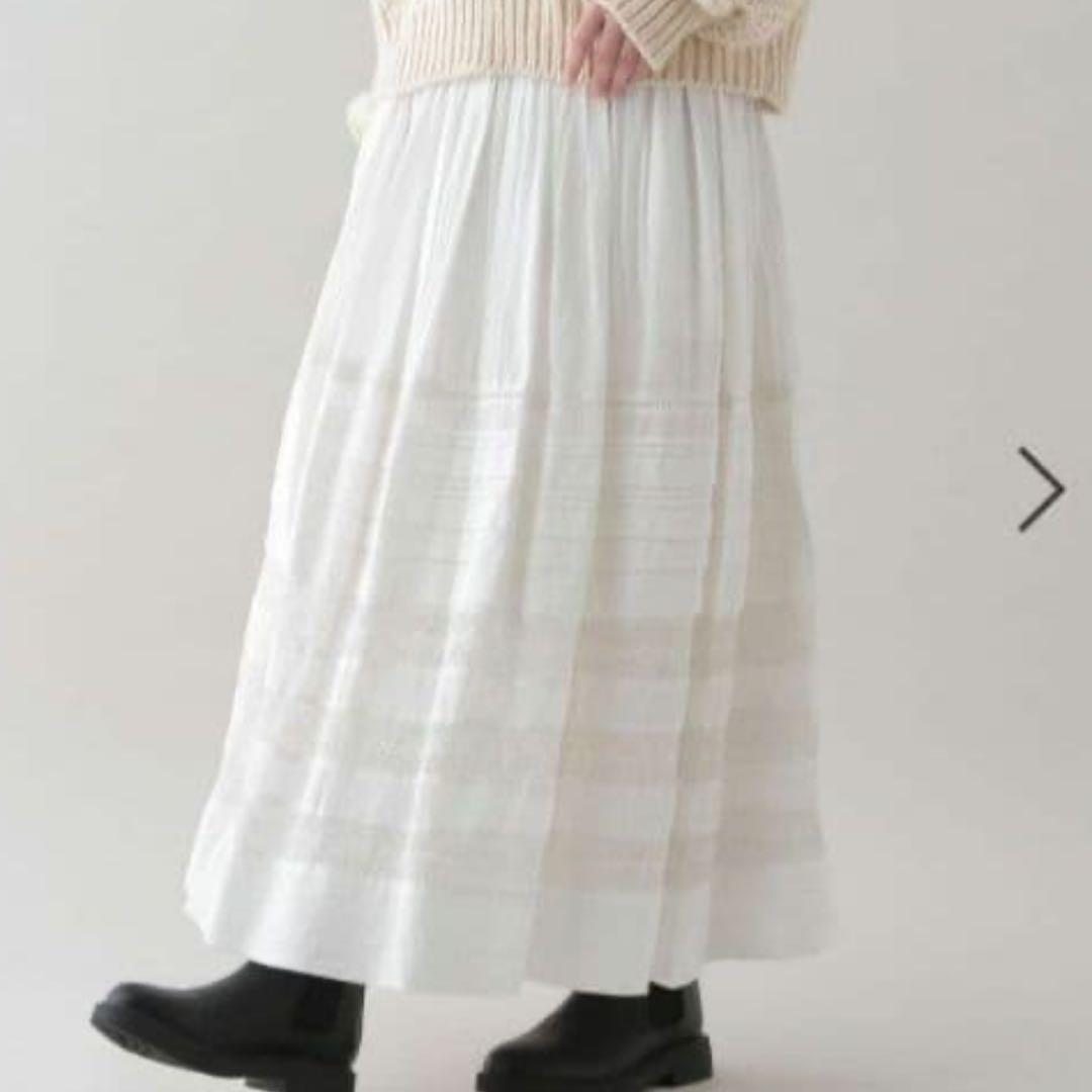 新品＊natural by clip＊タックレースギャザースカート