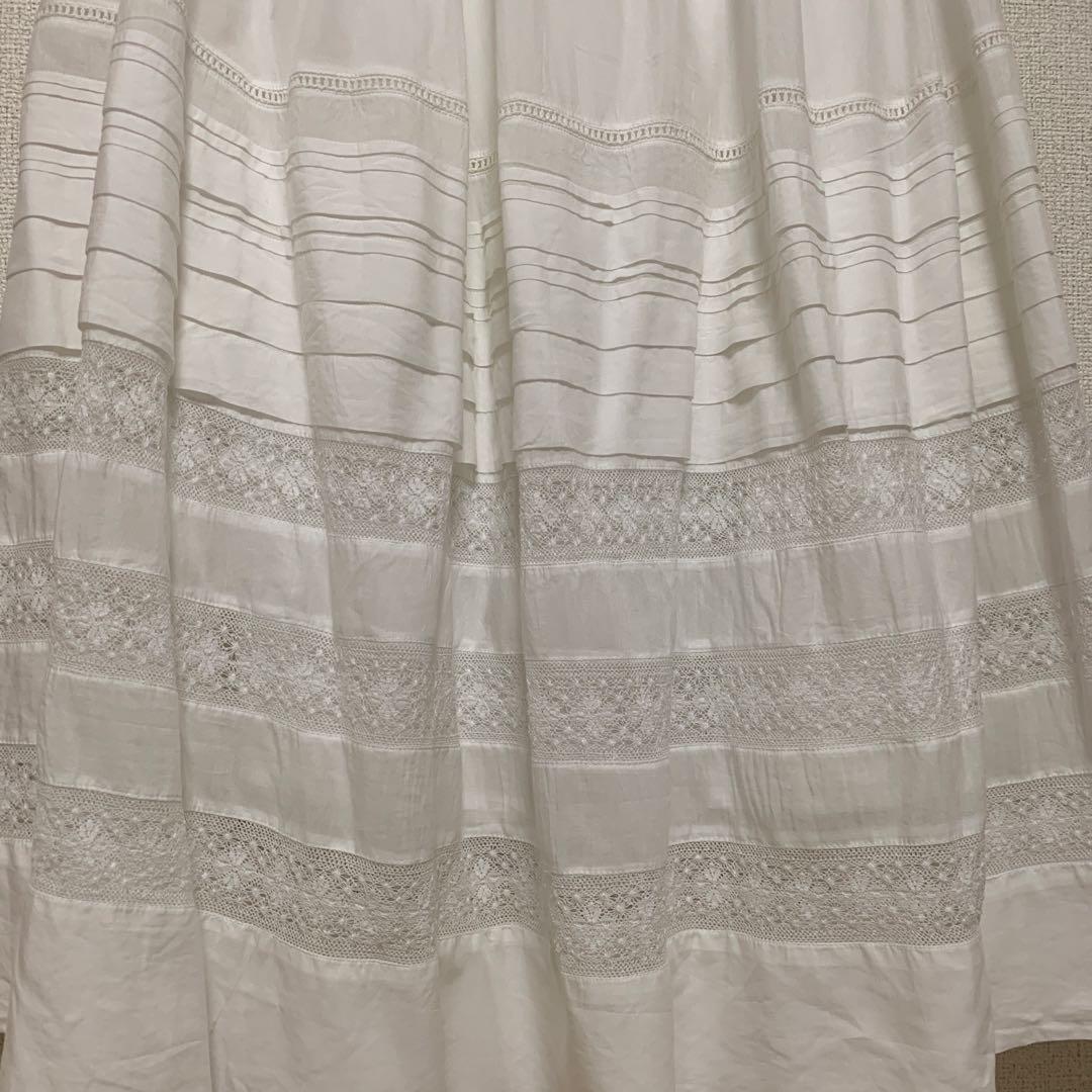 新品＊natural by clip＊タックレースギャザースカート