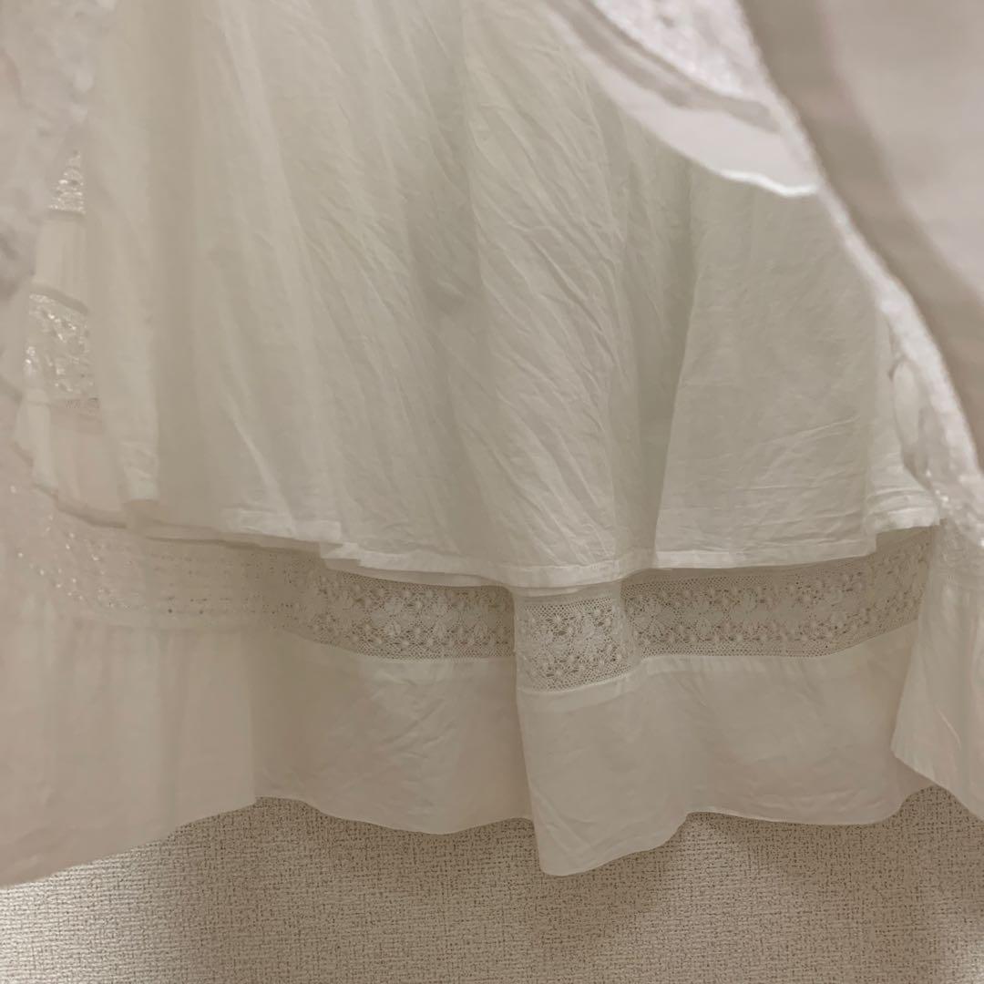 新品＊natural by clip＊タックレースギャザースカート
