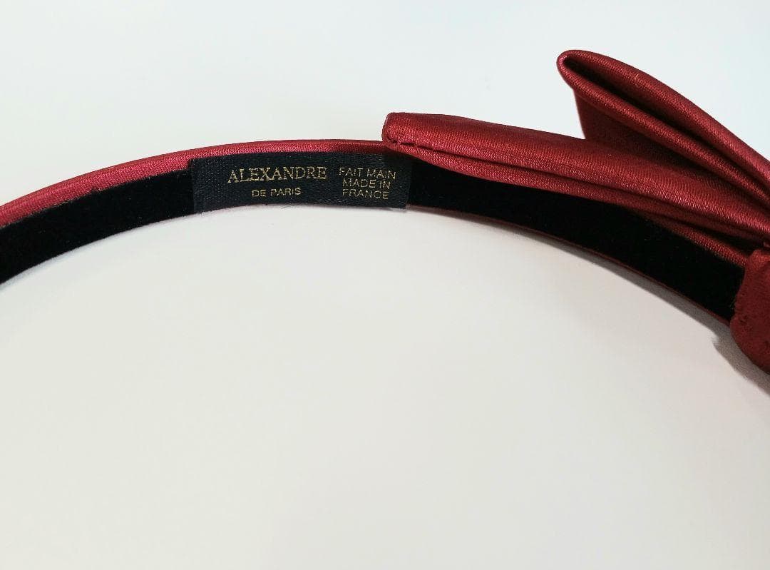 ALEXANDRE DE PARIS リボン カチューシャ ヘアバンド レッド