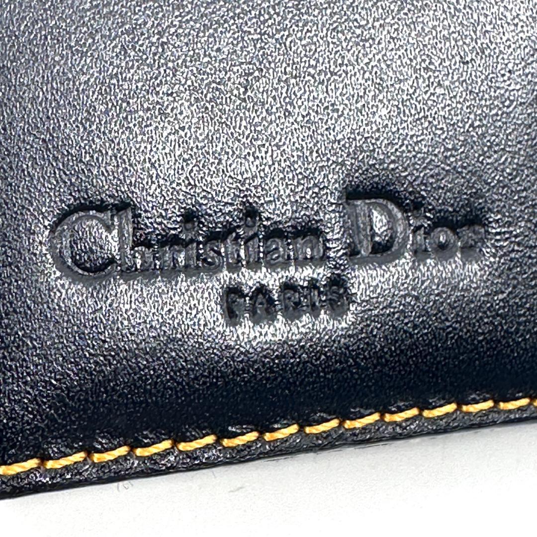 Christian Dior 折り財布 トロッター Wホック ポケット ネイビー