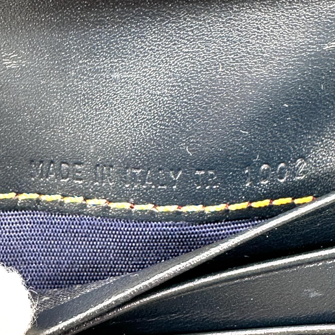 Christian Dior 折り財布 トロッター Wホック ポケット ネイビー