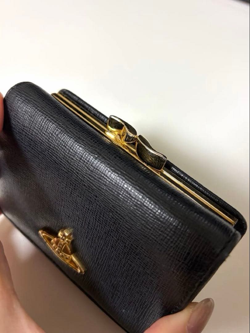 Vivienne Westwood ブラックレザー　三つ折り財布