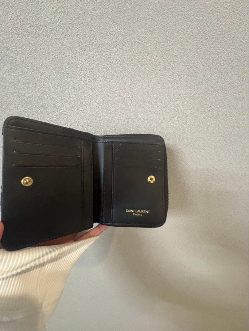 Saint Laurent ブラック 二つ折り財布