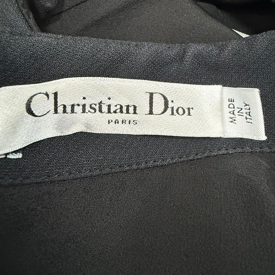 現行　Christian Dior CD ボタン ショートドレス　ブラック