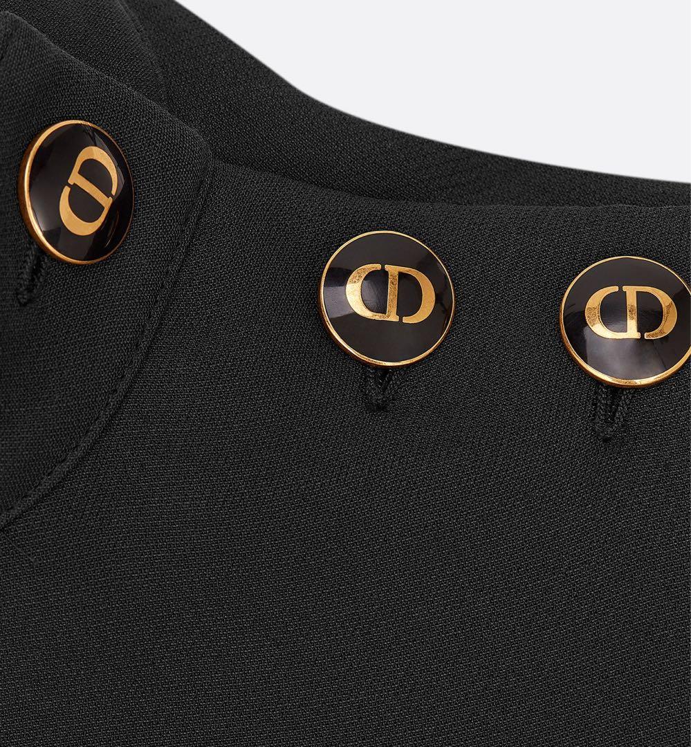 現行　Christian Dior CD ボタン ショートドレス　ブラック