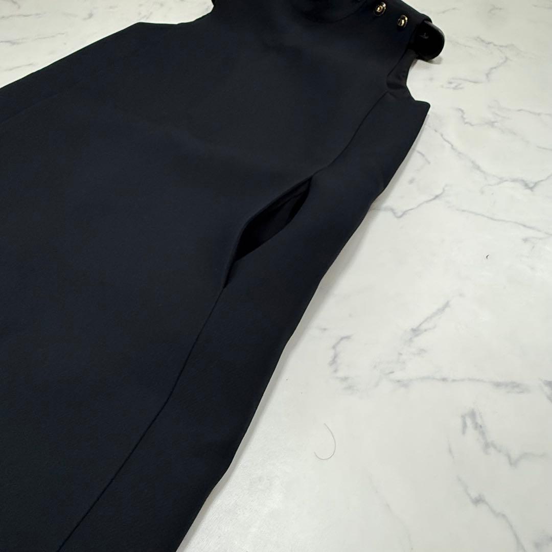 現行　Christian Dior CD ボタン ショートドレス　ブラック