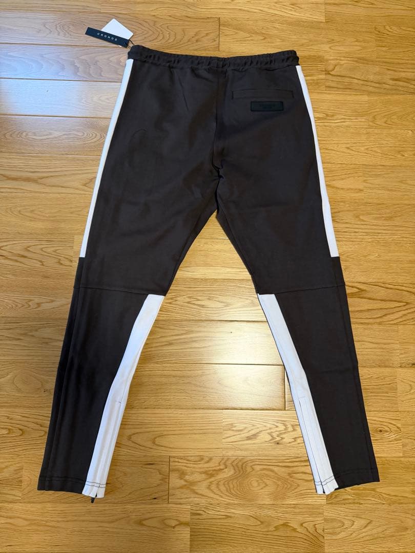 新品！CRONOS スリムフィットパンツ ブラウン/ホワイト
