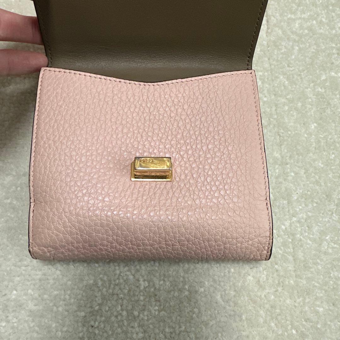 FENDI ピーカブーウォレット　財布　ピンク　バイカラー