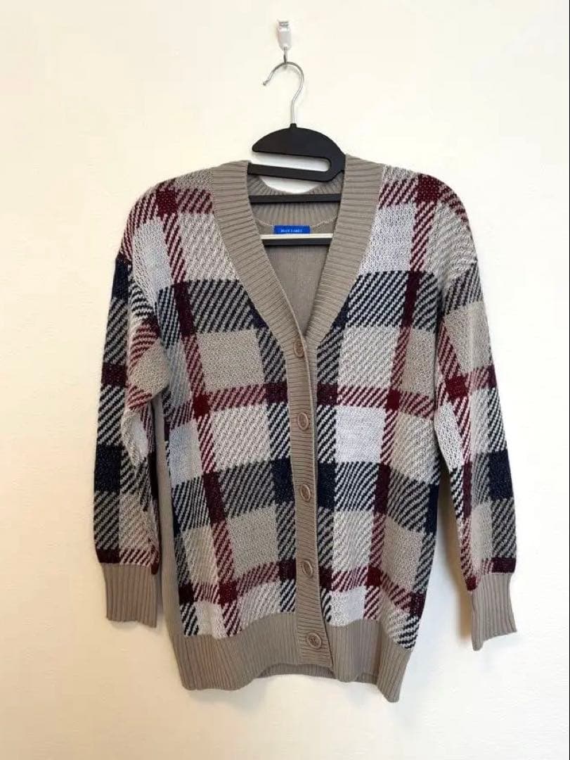 BLUE LABEL CRESTBRIDGE チェック柄Vネックカーディガン