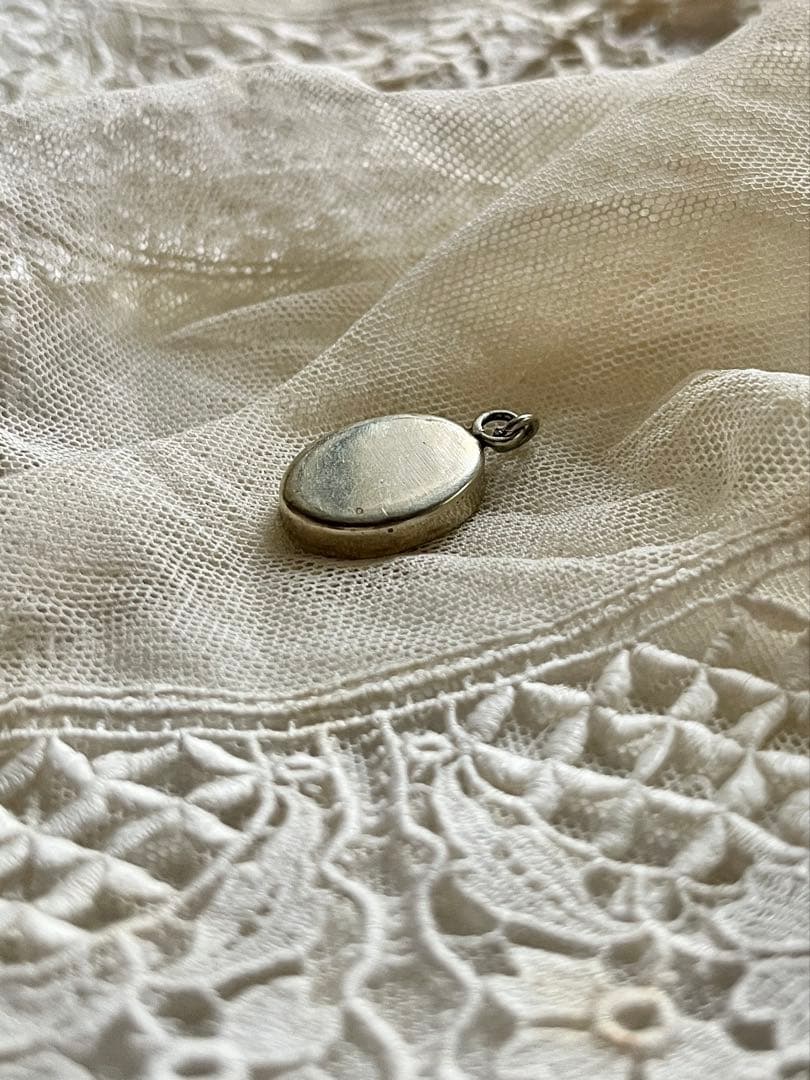 ◆フランスビンテージ｜アクセサリーKペンダントヘッドドライフラワー透明水中花