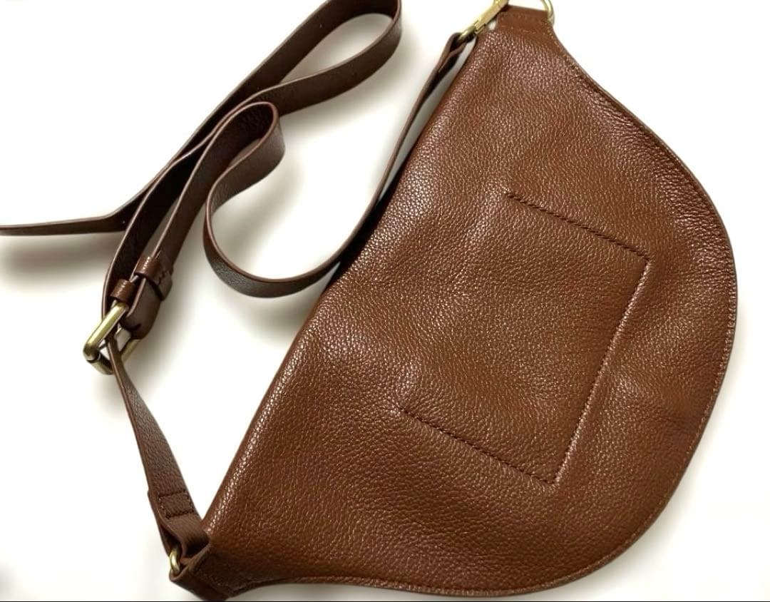 【美品】Banana Republic クロスボディバッグ　本革　ブラウン