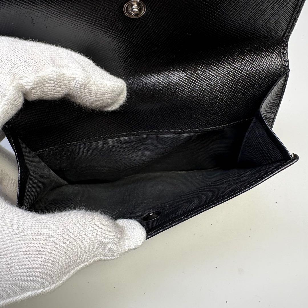PRADA プラダ サフィアーノ レザー カードケース ブラック 三角ロゴ正規品