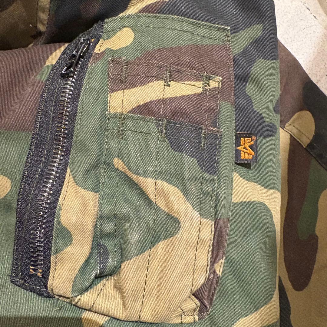 U*4様 90s ALPHA INDUSTRIES MA-1 ウッドランドカモ