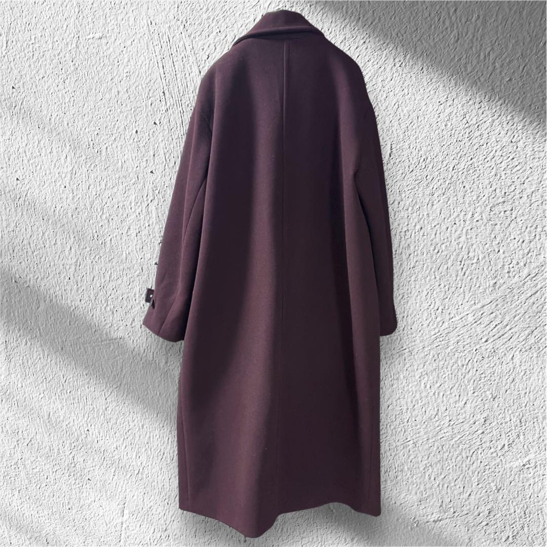 ZARA ソフトオーバーサイズコート　バーガンディ L