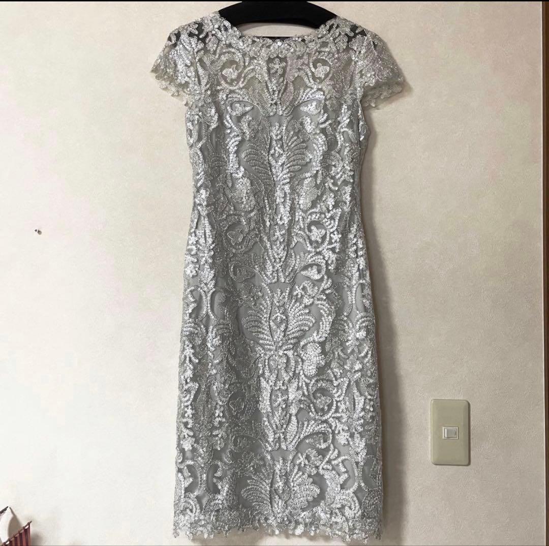 tadashi shoji 刺繍スパンコールワンピース