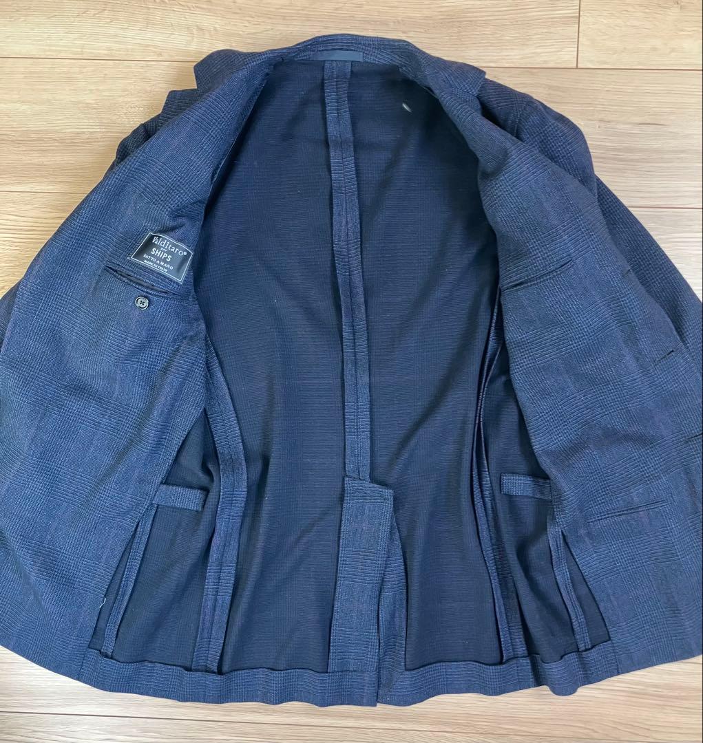 Valditaro ships別注ウールジャケットネイビーチェックイタリア製