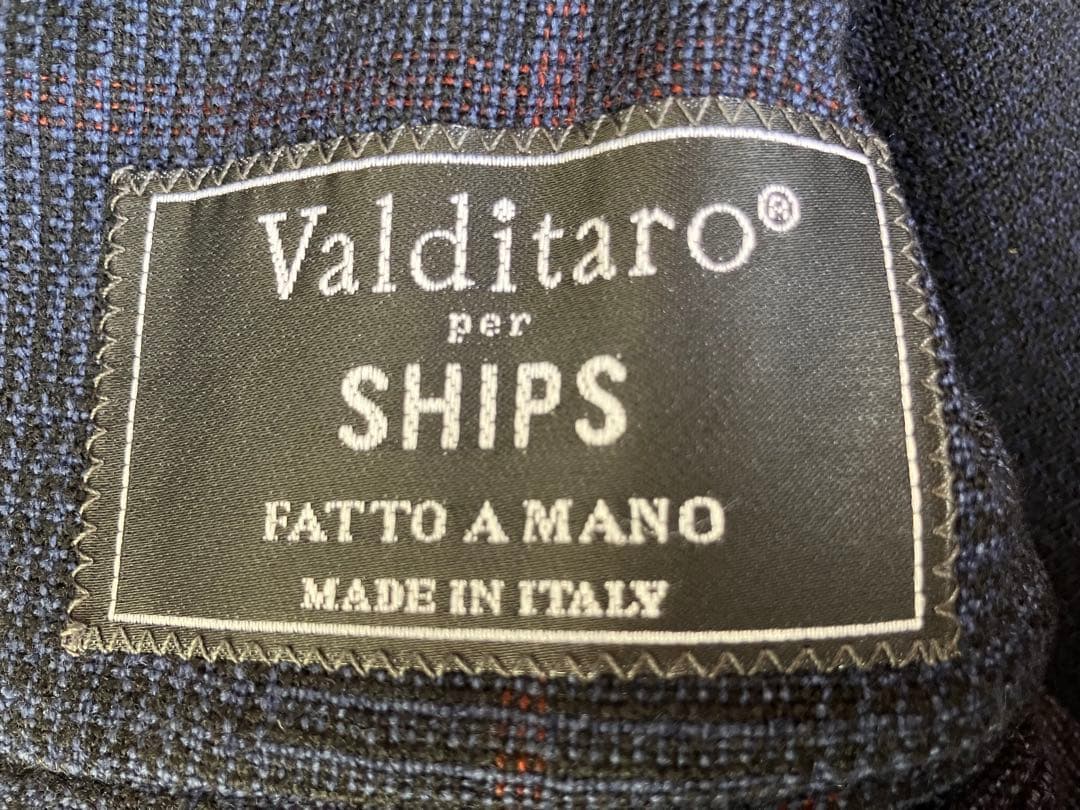 Valditaro ships別注ウールジャケットネイビーチェックイタリア製
