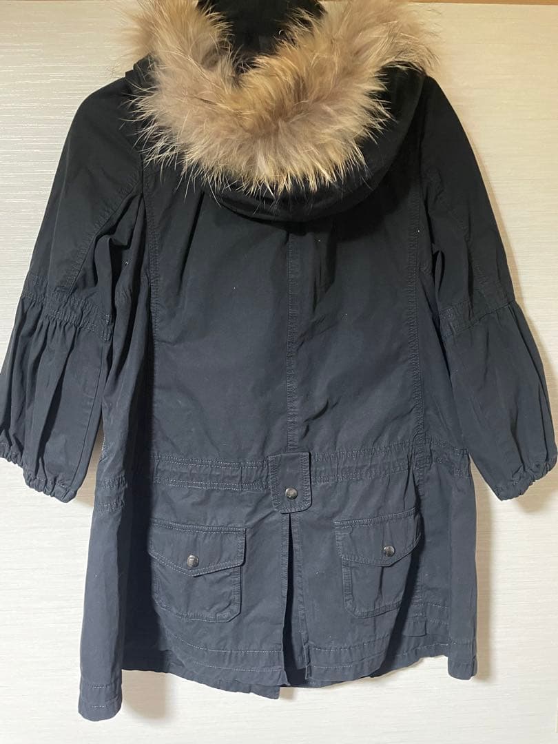 KN Burberryブルーレーベル ファー付きモッズコート