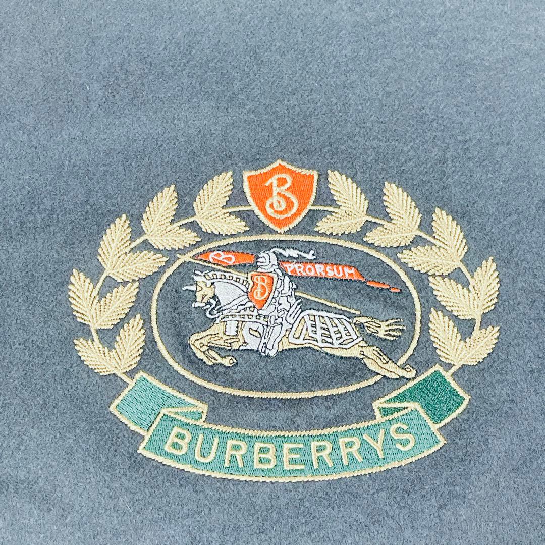 美品 BURBERRY カシミヤ100% スコットランド製 エンブレム マフラー