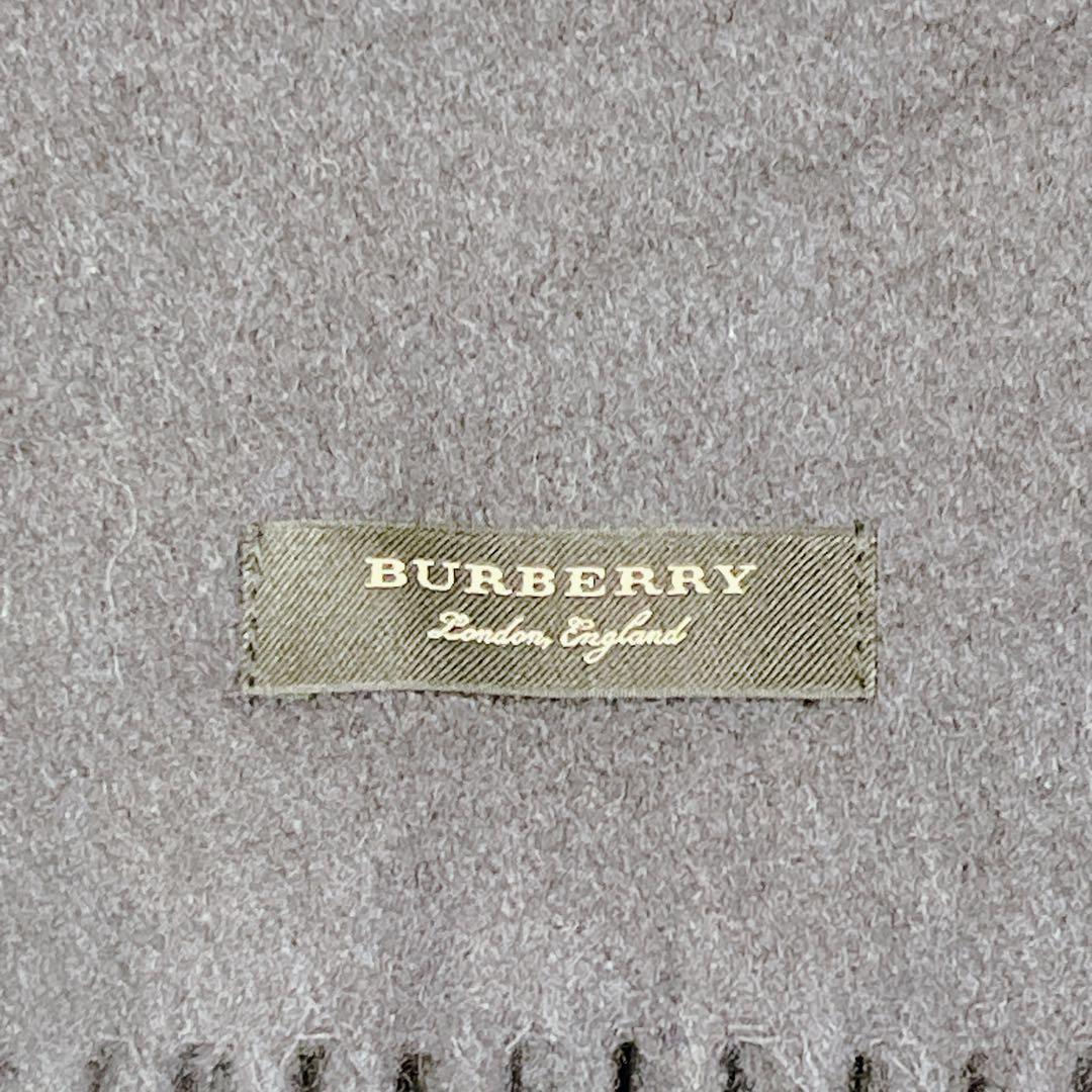 美品 BURBERRY カシミヤ100% スコットランド製 エンブレム マフラー