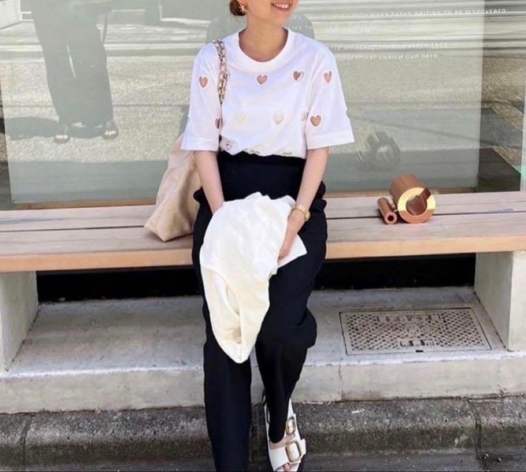 Simone Rocha ハート刺繍 Tシャツ M ホワイト 半袖 美品