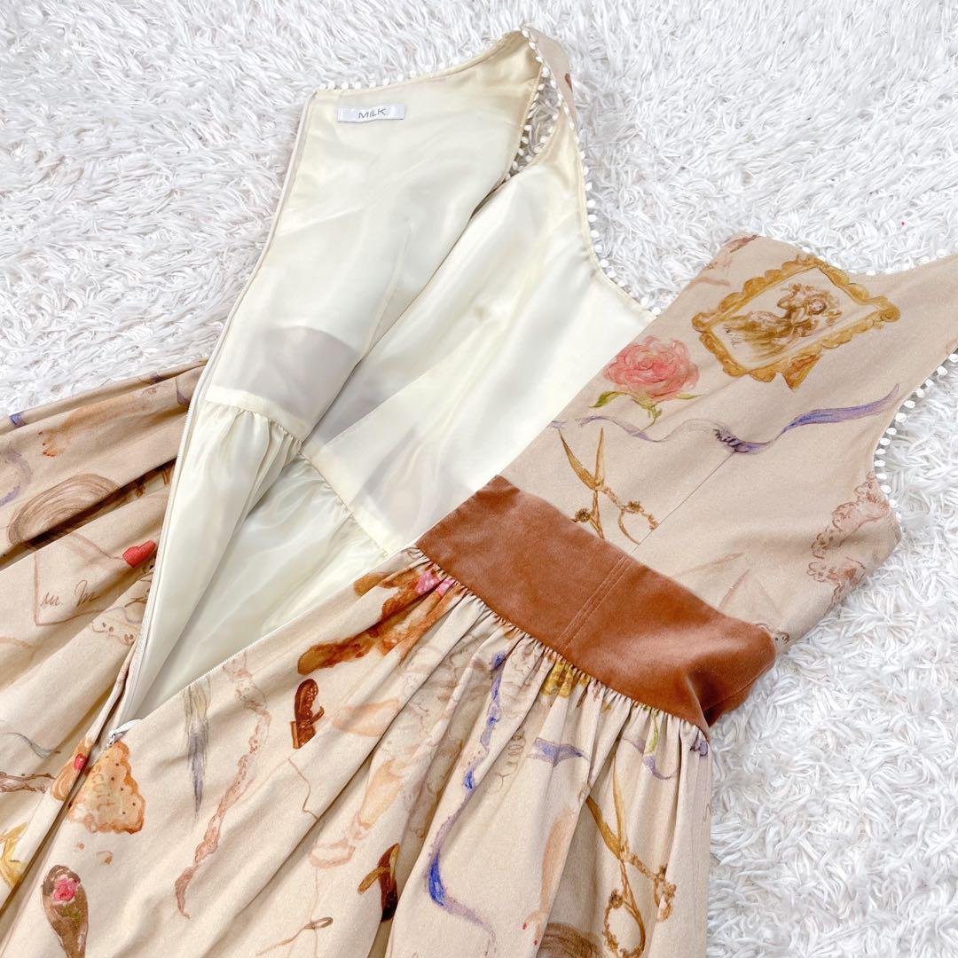 美品✨MILK ミルク　ロリィタ ドール テディベア柄 ノースリーブ　ワンピース