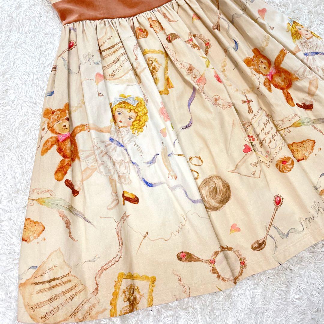 美品✨MILK ミルク　ロリィタ ドール テディベア柄 ノースリーブ　ワンピース