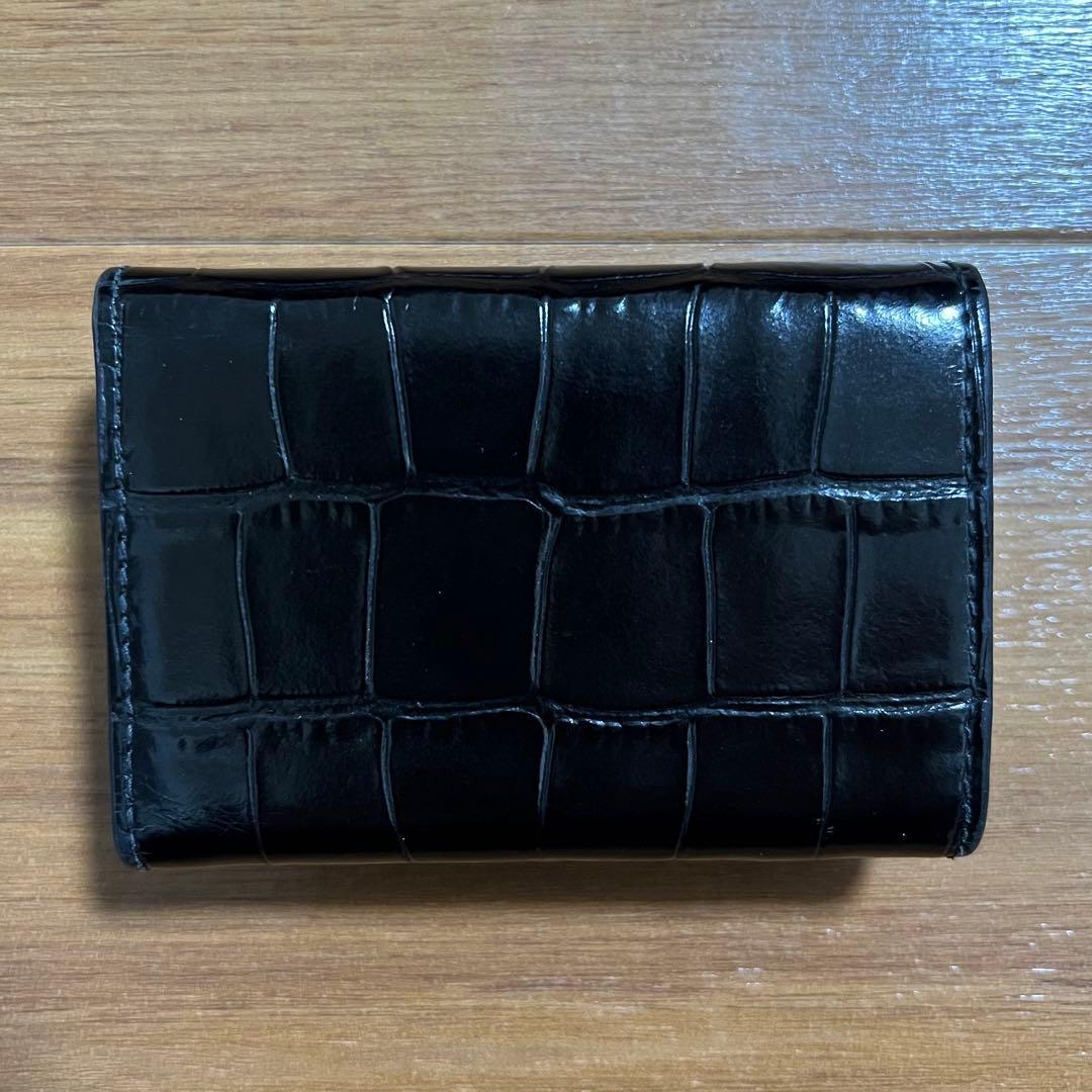 BALENCIAGA バレンシアガ ミニウォレット 三つ折り財布 クロコ 黒