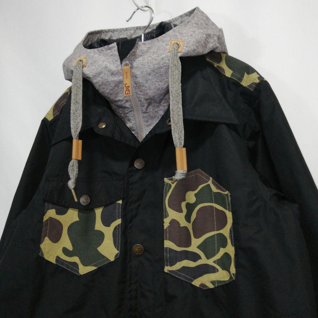 メンズ Sサイズ 迷彩 カモフラ スノボウェア ジャケット スノーボード 黒