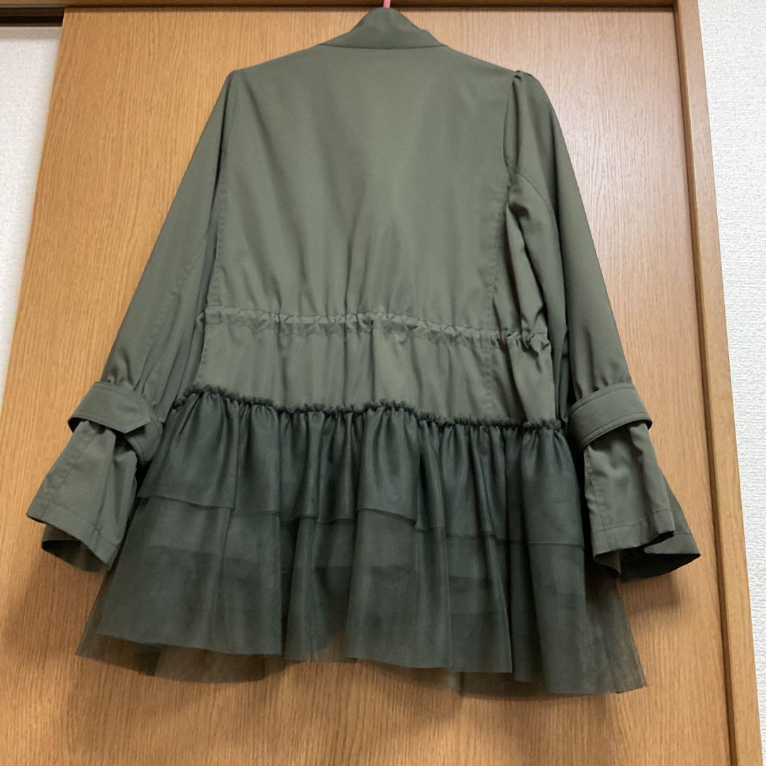 QVC アンドラブクローゼット　フリル付きミリタリージャケット　L〜L L