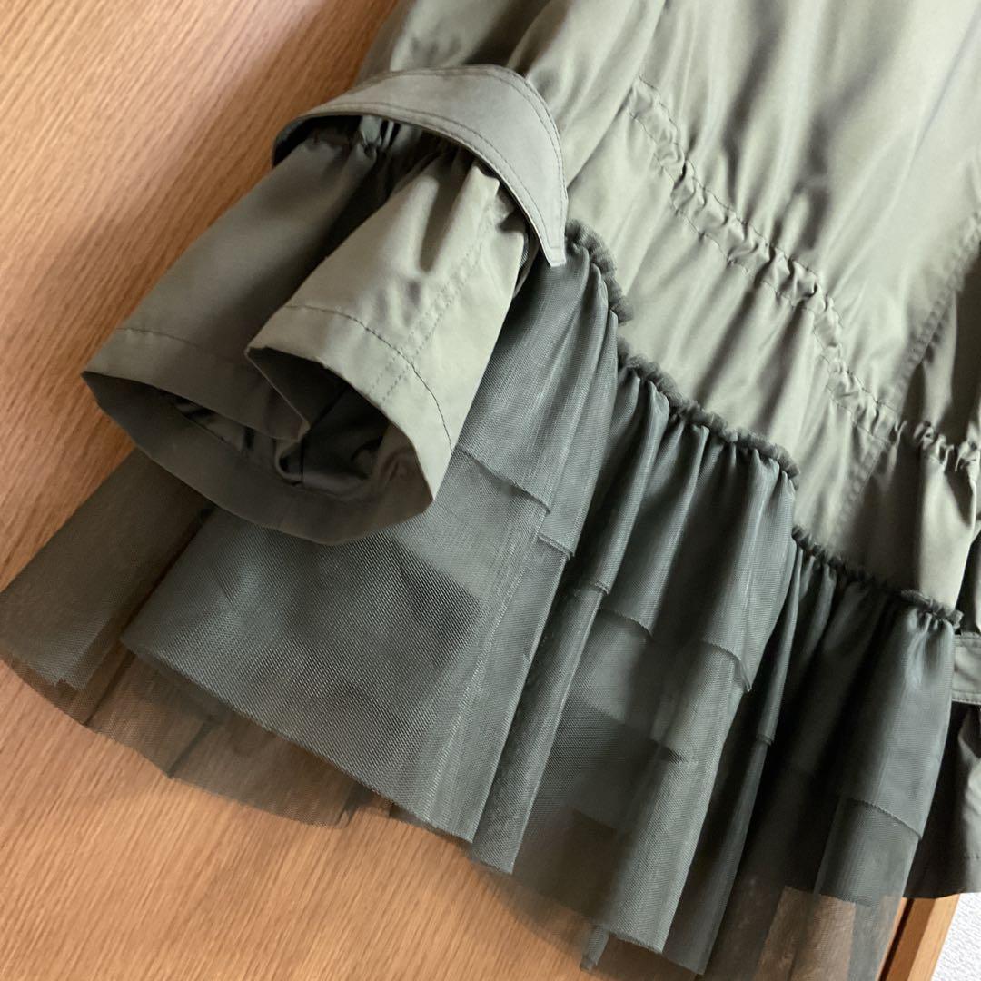 QVC アンドラブクローゼット　フリル付きミリタリージャケット　L〜L L