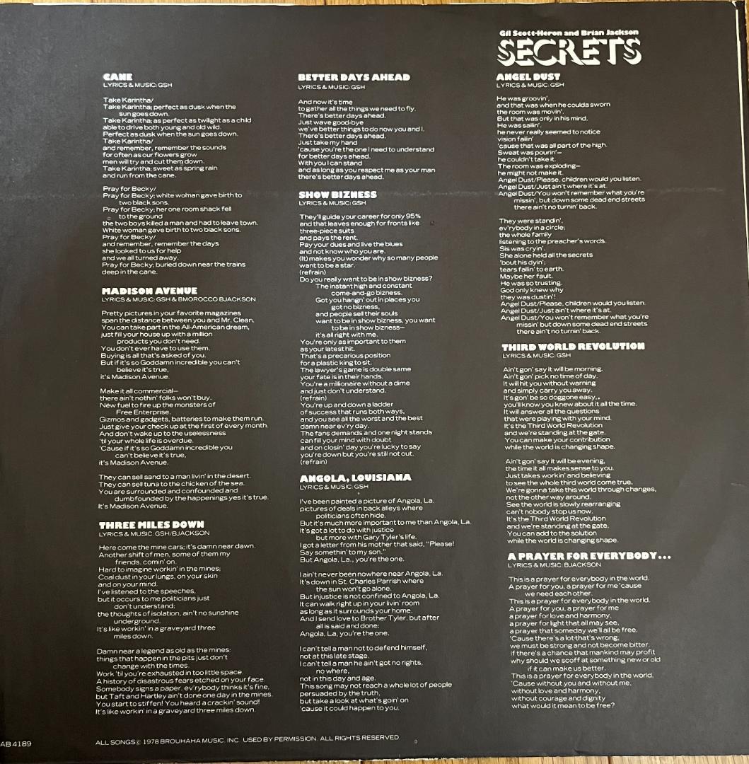 洋楽 Gil Scott-Heron and Brian Jackson SECRET