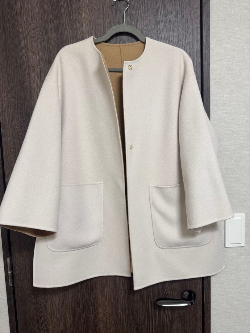 美品 ユナイテッドアローズ　バイカラー リバー ミドルコート