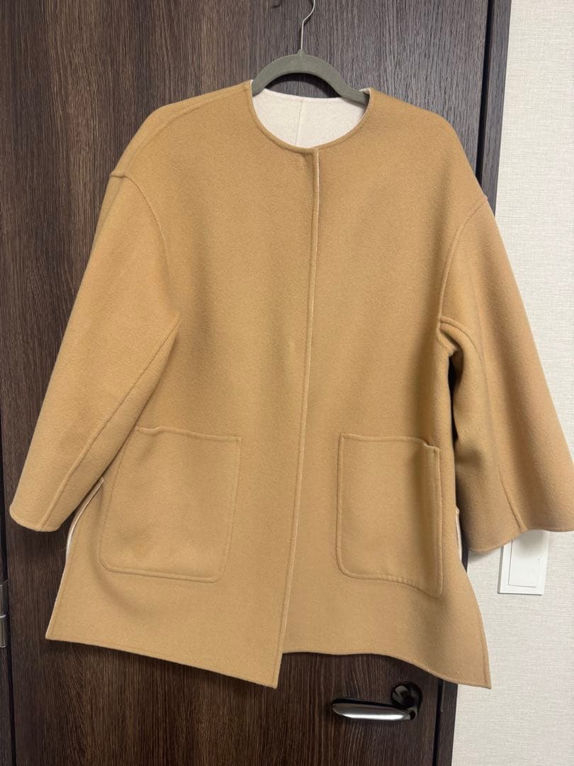 美品 ユナイテッドアローズ　バイカラー リバー ミドルコート