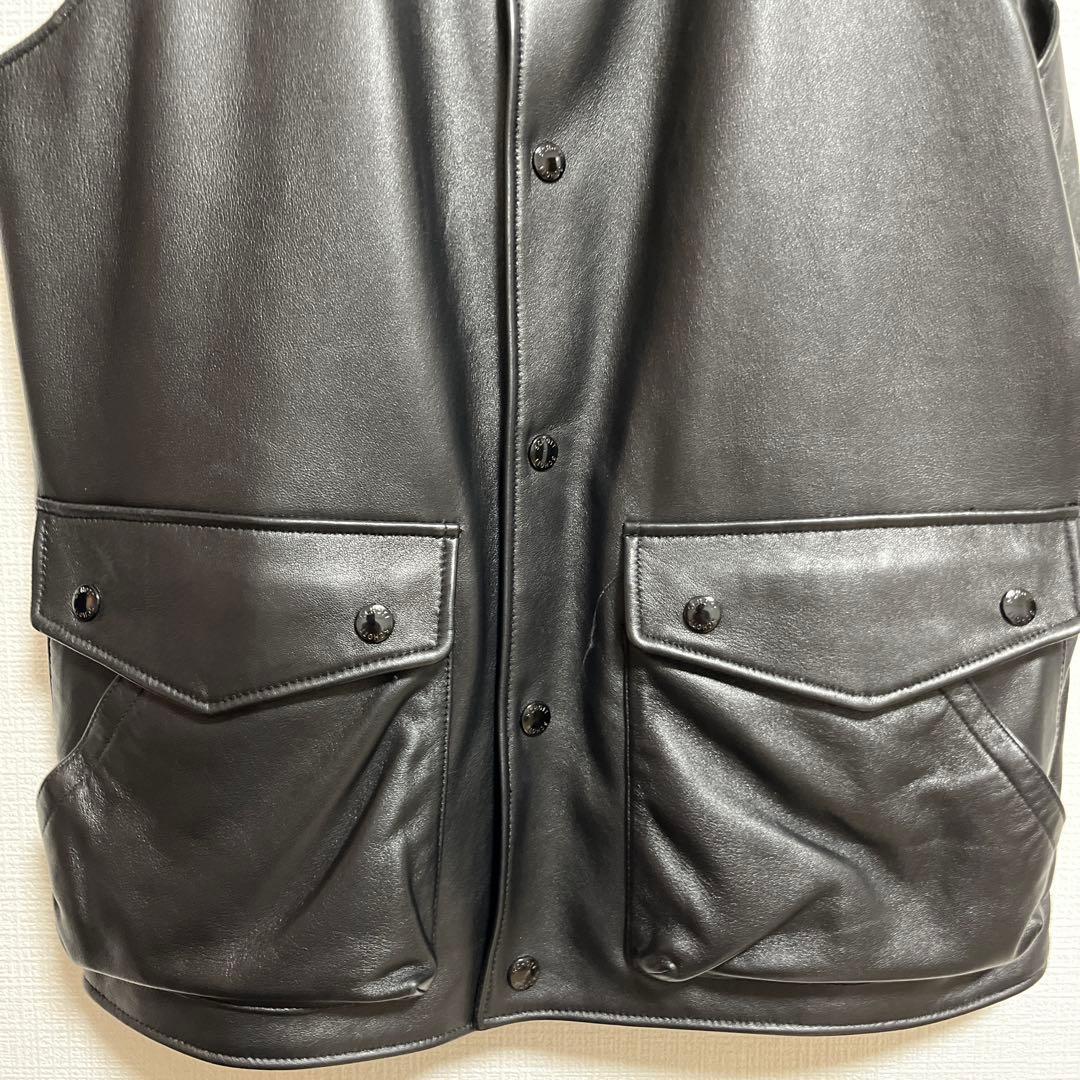 Schott ブラック　ラムレザーベスト　サイズL