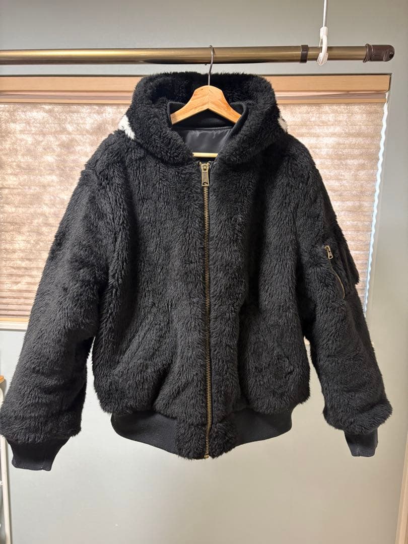 supreme Faux Fur Reversible MA-1 ブラックL
